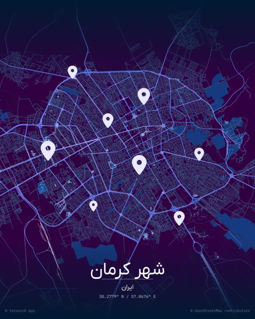 مناظق تحت پوشش امداد خودرو کویر امداد در کرمان